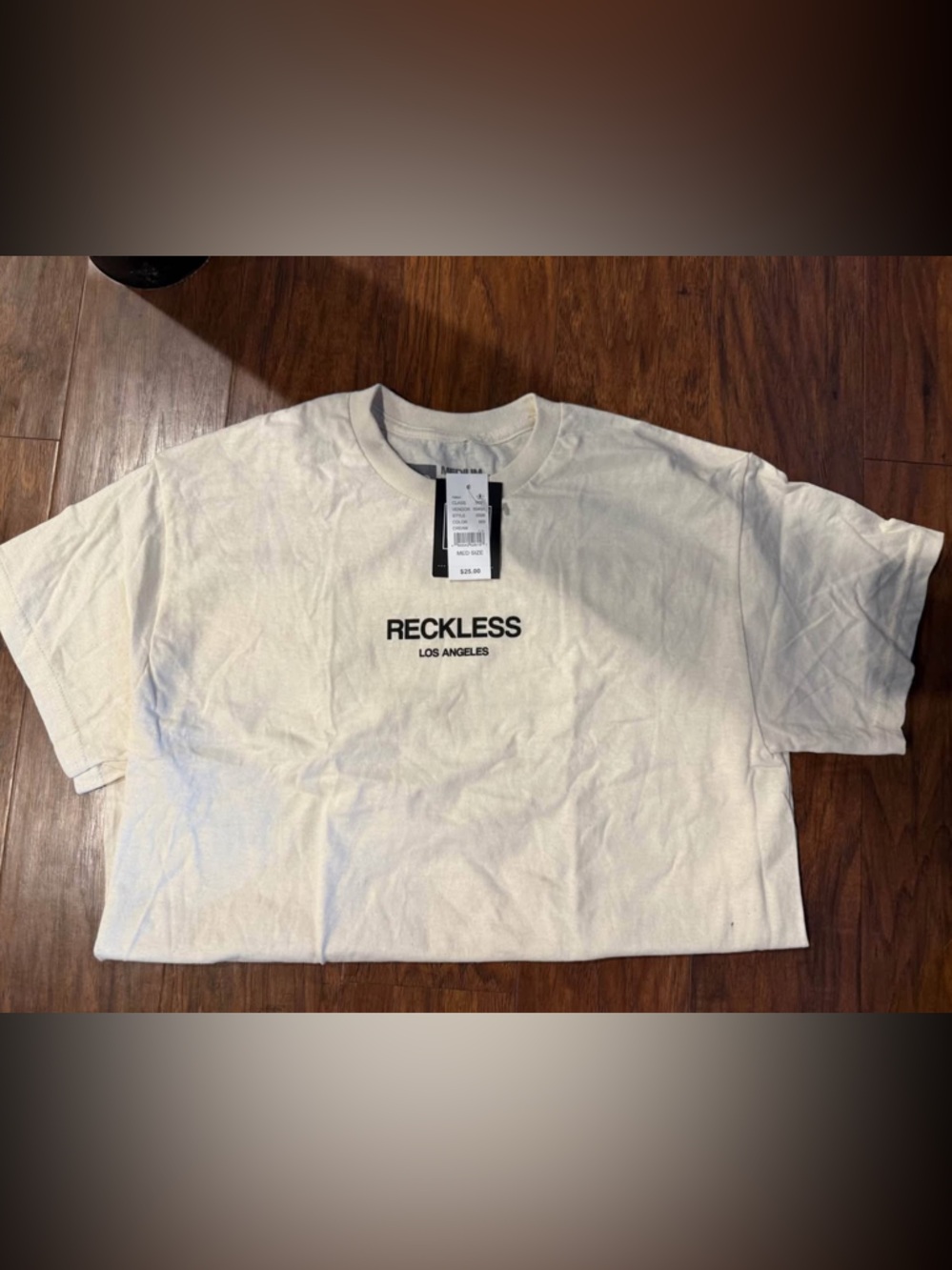Young & Reckless Cream Short Sleeve Tee with Black Logo
